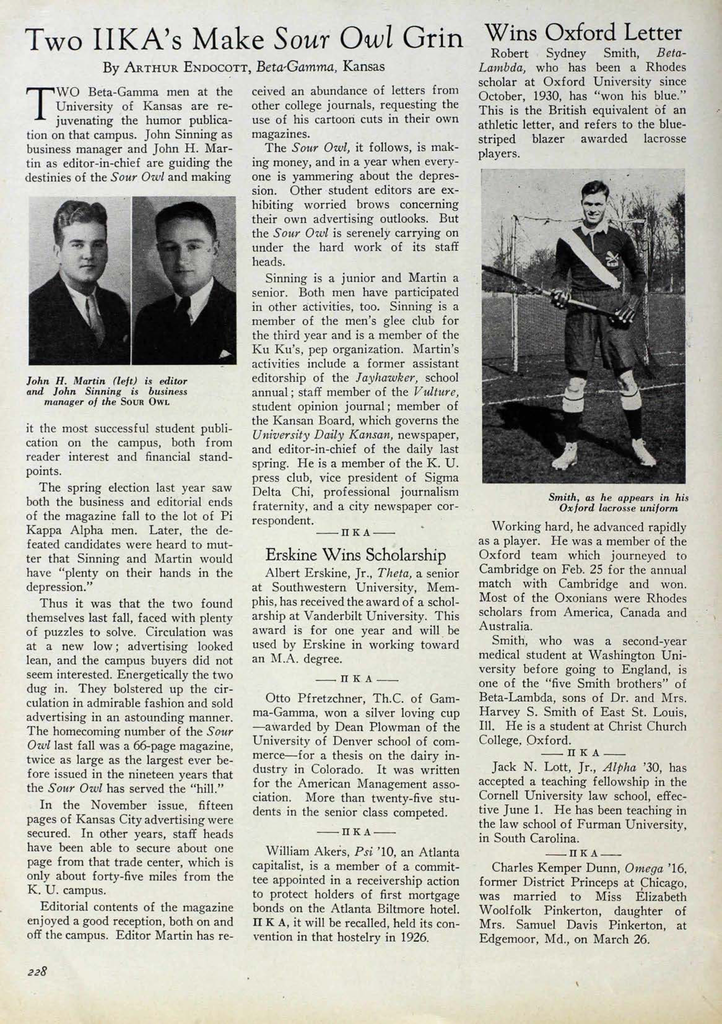 Two Pi Kappa Alpha's Make Sour Owl Grin